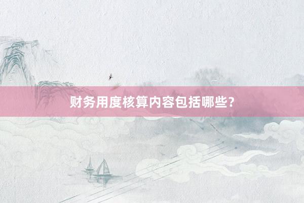 财务用度核算内容包括哪些？